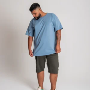 Camiseta 100% Algodão Azul Claro
