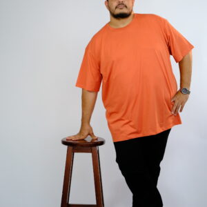 Camiseta 100% Algodão Laranja Ferrugem